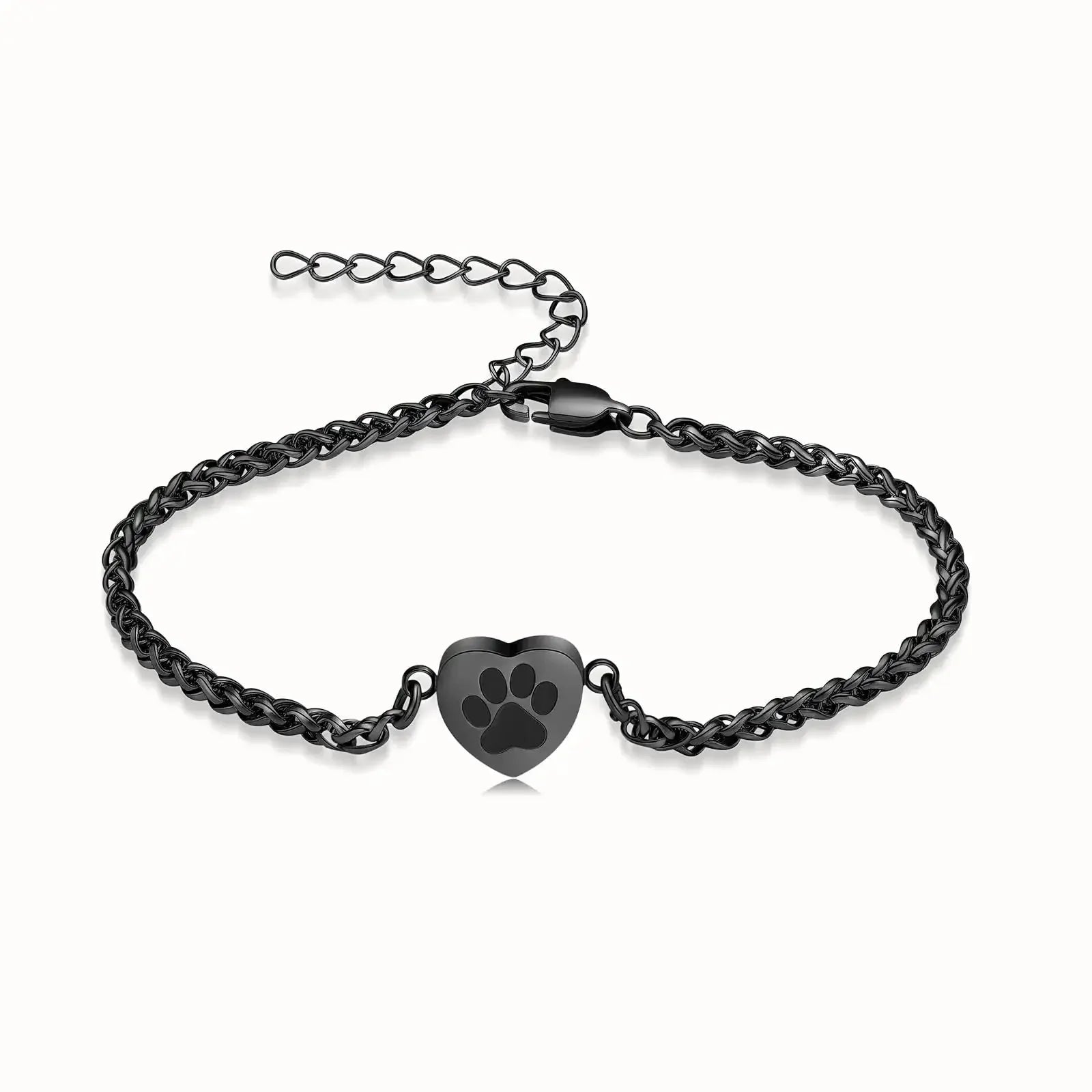 Paw Print Heart Urn Bracelet - Eternal Whiskers